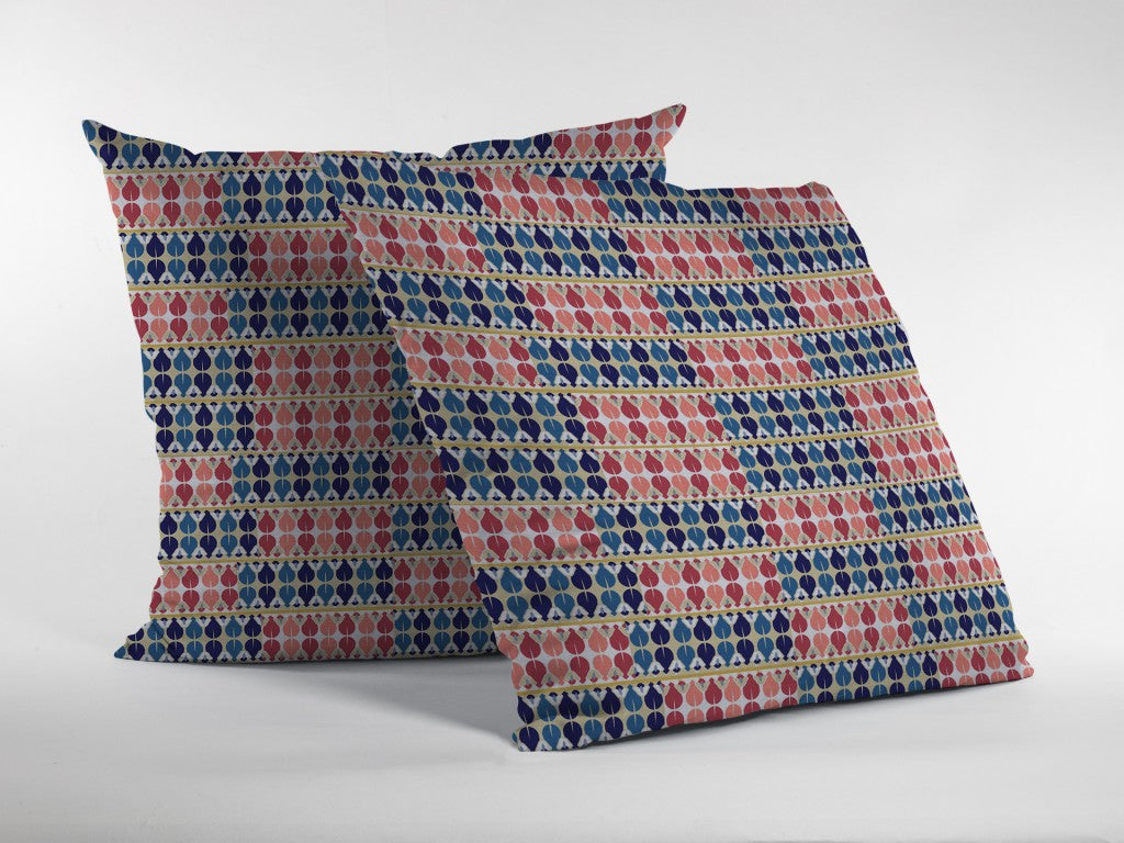 20" Red Blue Spades Suede Throw Pillow FurniFindUSA