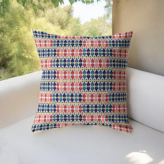 20" Red Blue Spades Suede Throw Pillow FurniFindUSA