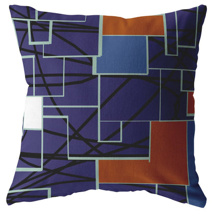 20" Navy Puzzle Piece Suede Throw Pillow FurniFindUSA