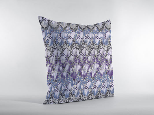 20‚Äö√Ñ√π Purple Gray Hatch Decorative Suede Throw Pillow