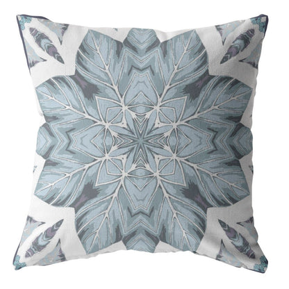 20" Blue Floral Forest Suede Throw Pillow FurniFindUSA