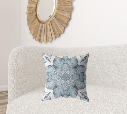 20" Blue Floral Forest Suede Throw Pillow FurniFindUSA