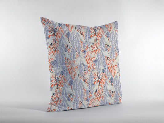 20" Orange Lavender Tropics Suede Throw Pillow FurniFindUSA