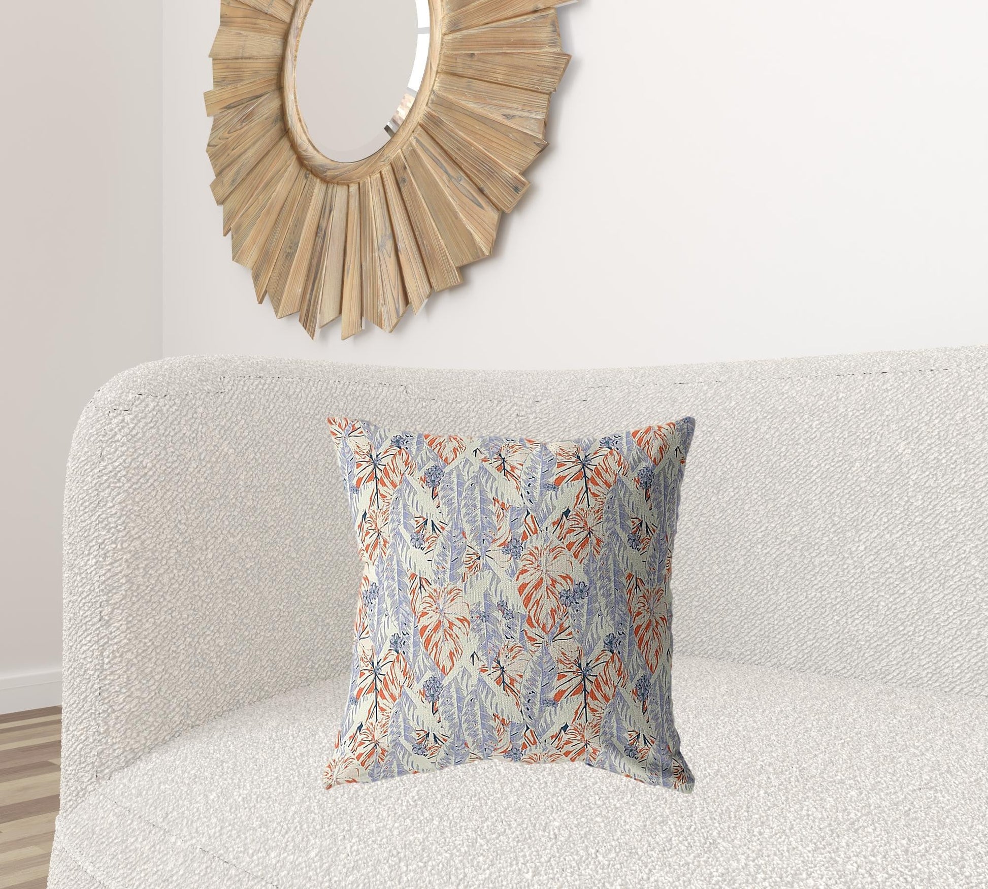 20" Orange Lavender Tropics Suede Throw Pillow FurniFindUSA