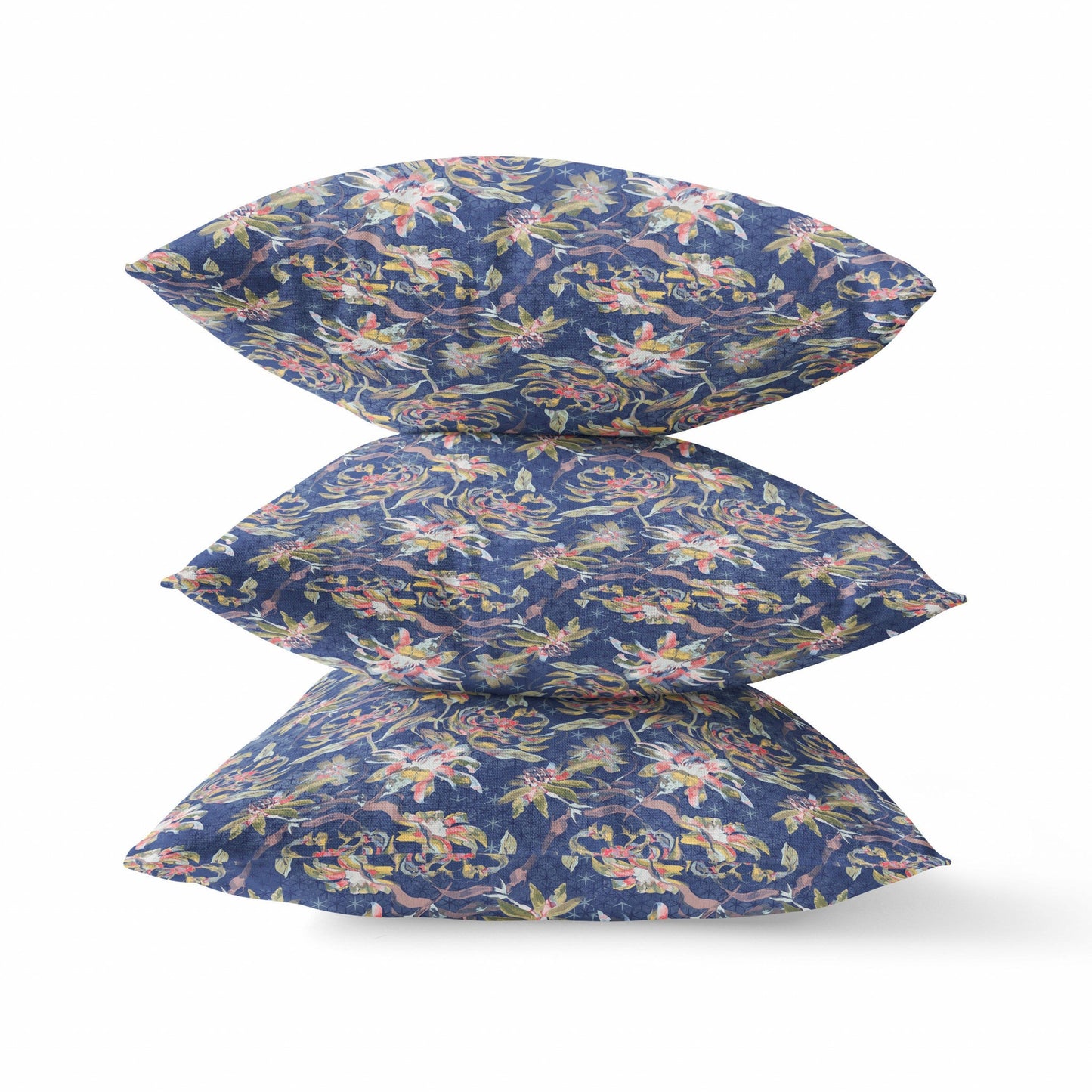 16" Blue Yellow Roses Zippered Suede Throw Pillow FurniFindUSA