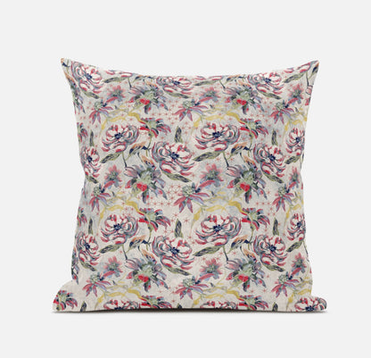 16" Pink Yellow Roses Zippered Suede Throw Pillow FurniFindUSA