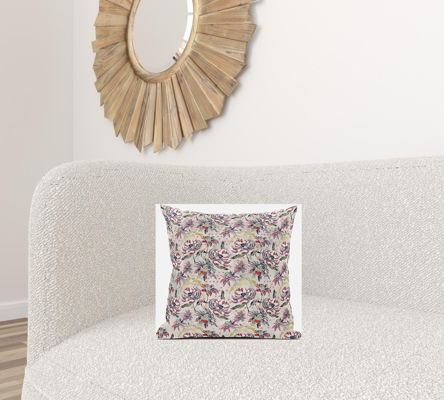 16" Pink Yellow Roses Zippered Suede Throw Pillow FurniFindUSA