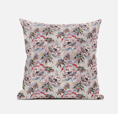 16" Lavender Pink Roses Zippered Suede Throw Pillow FurniFindUSA