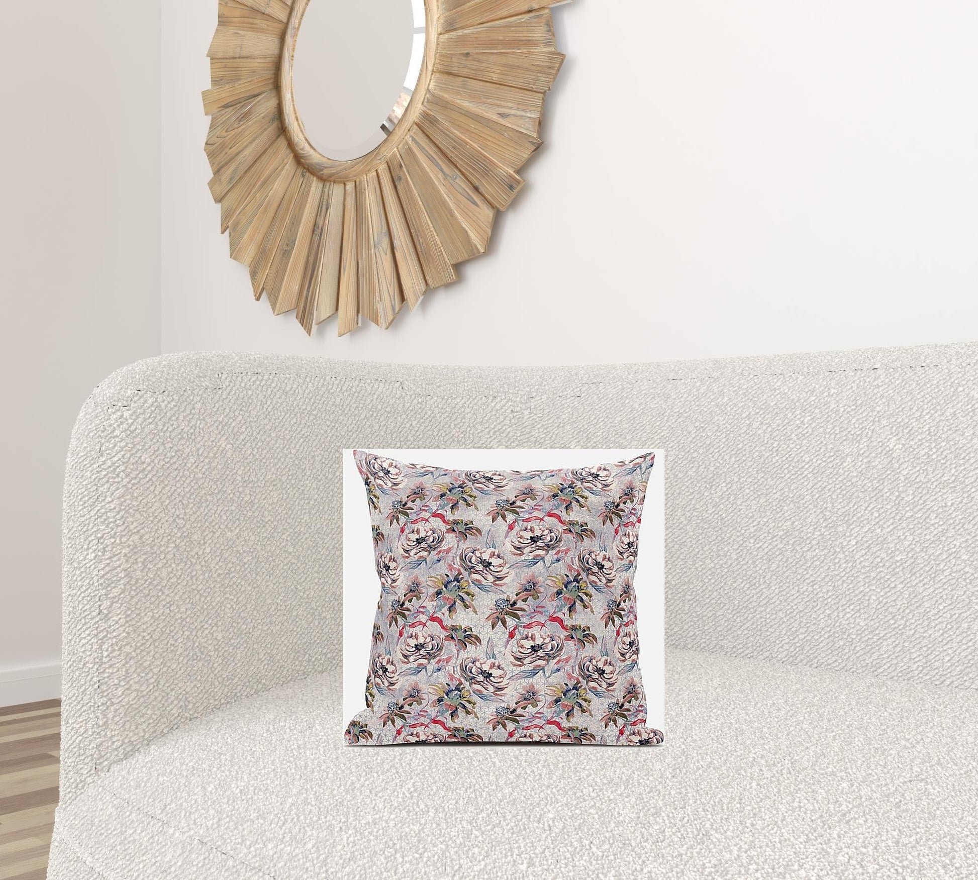 16" Lavender Pink Roses Zippered Suede Throw Pillow FurniFindUSA
