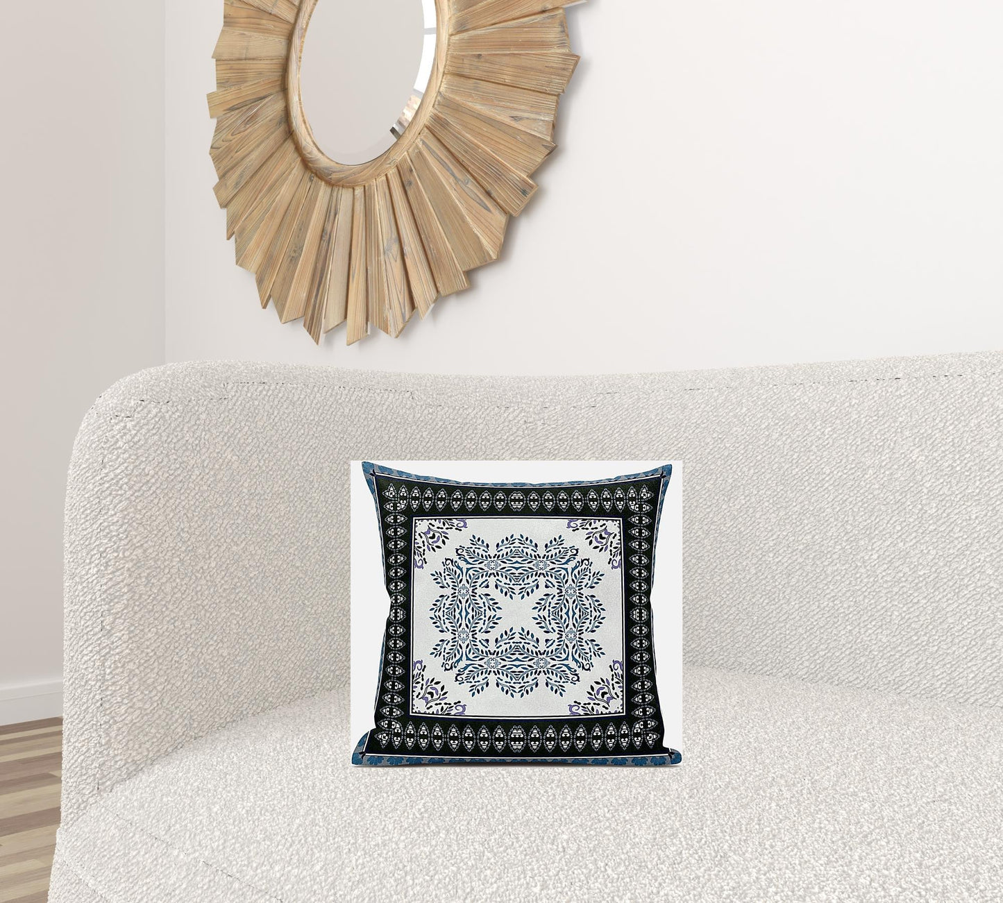 16" X 16" Cream Orange Geometric Zippered Suede Throw Pillow FurniFindUSA