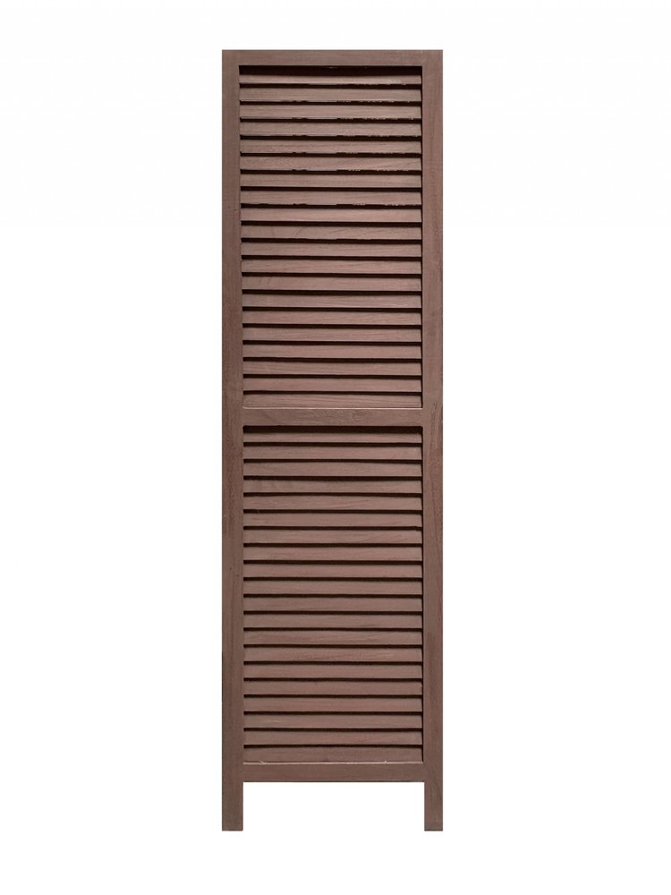 67" Brown Solid Wood Folding Three Panel Screen Room Divider HomeRoots