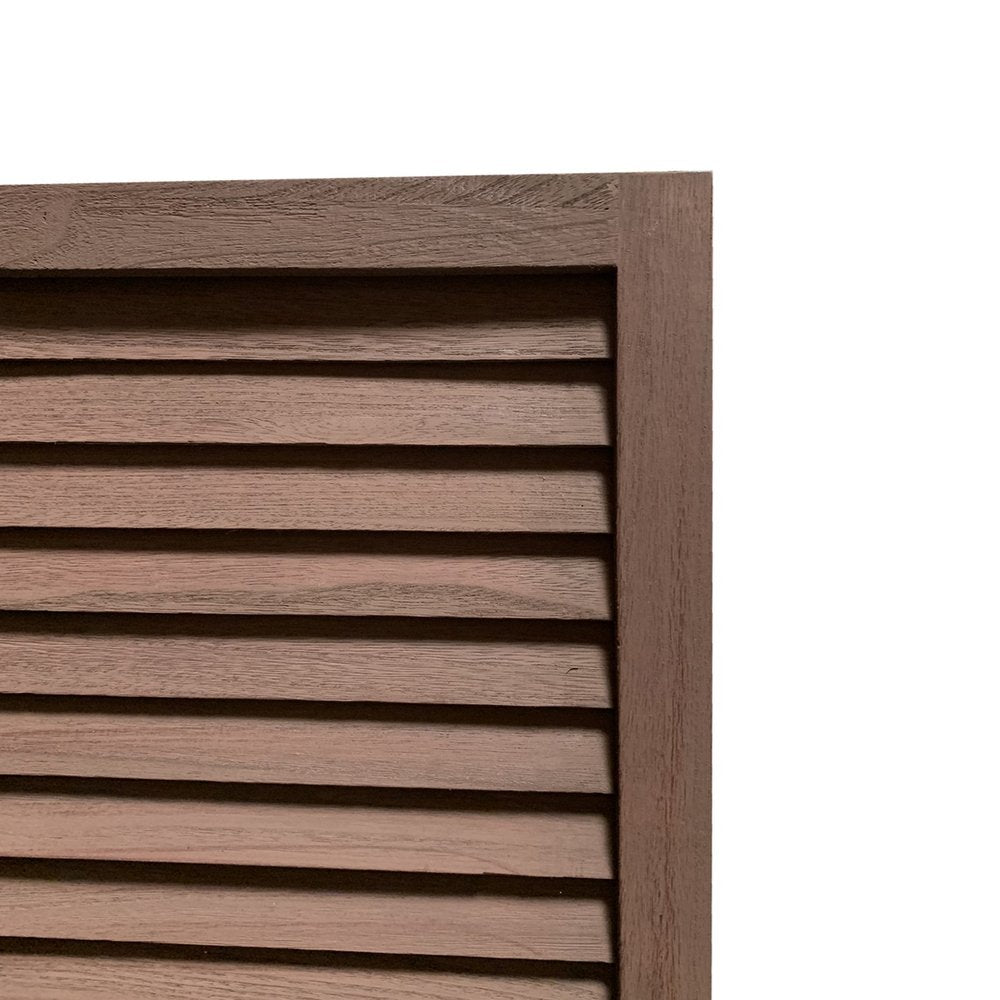 67" Brown Solid Wood Folding Three Panel Screen Room Divider HomeRoots