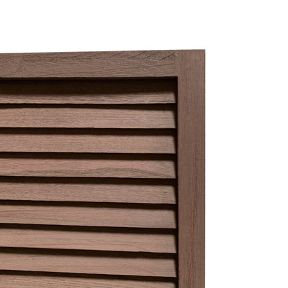 67" Brown Solid Wood Folding Three Panel Screen Room Divider HomeRoots
