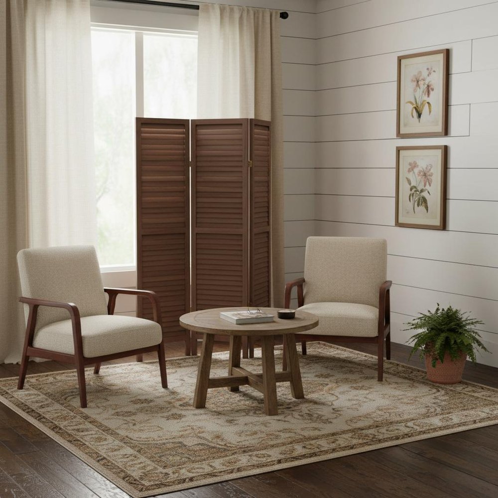 67" Brown Solid Wood Folding Three Panel Screen Room Divider HomeRoots