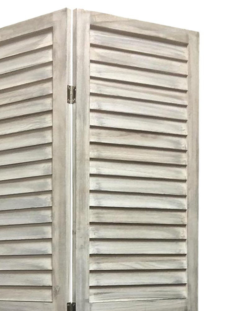 67" White Solid Wood Folding Three Panel Screen Room Divider HomeRoots