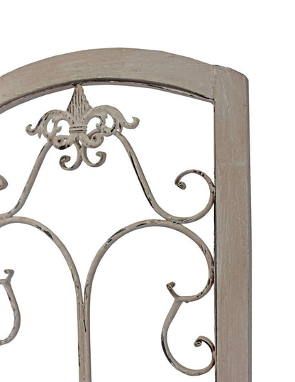 68" Beige Metal And Wood Folding Three Panel Screen Room Divider HomeRoots