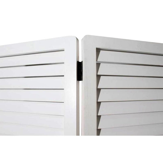 67" White Solid Wood Folding Three Panel Screen Room Divider HomeRoots