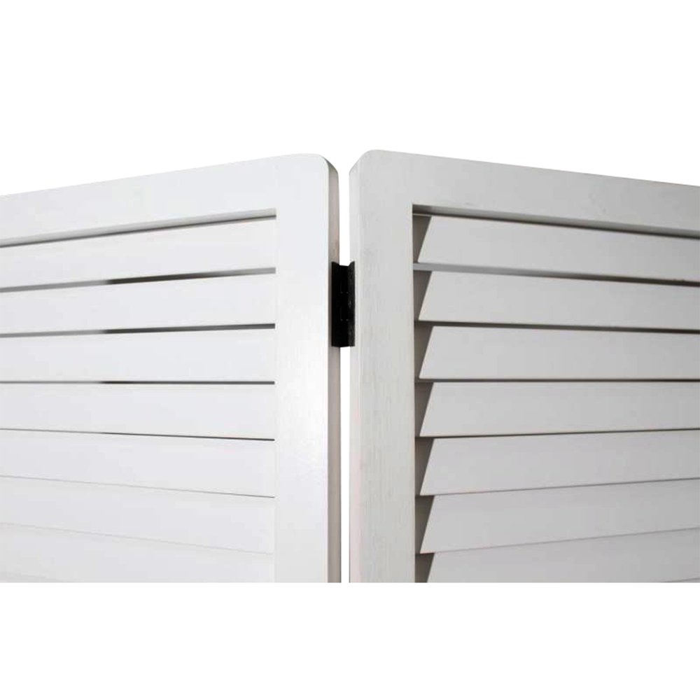 67" White Solid Wood Folding Three Panel Screen Room Divider HomeRoots