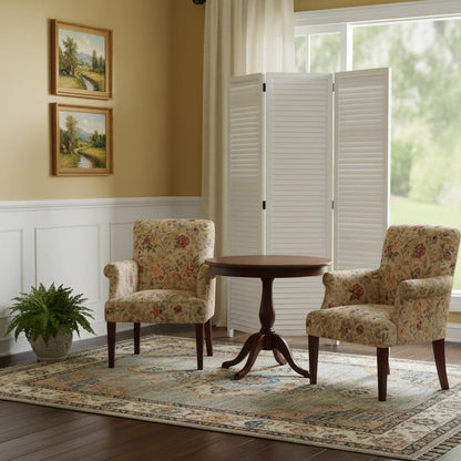 67" White Solid Wood Folding Three Panel Screen Room Divider HomeRoots