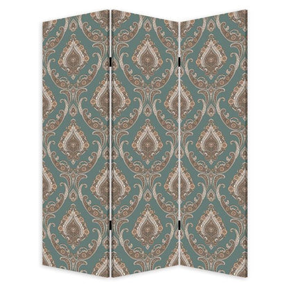 72" Green Folding Three Panel Screen Room Divider HomeRoots