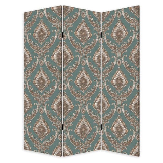 72" Green Folding Three Panel Screen Room Divider HomeRoots