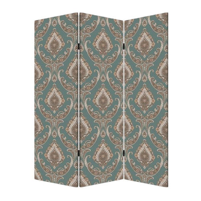 72" Green Folding Three Panel Screen Room Divider HomeRoots