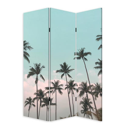 72" Light Green Folding Three Panel Screen Room Divider HomeRoots