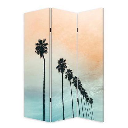 72" Light Green Folding Three Panel Screen Room Divider HomeRoots