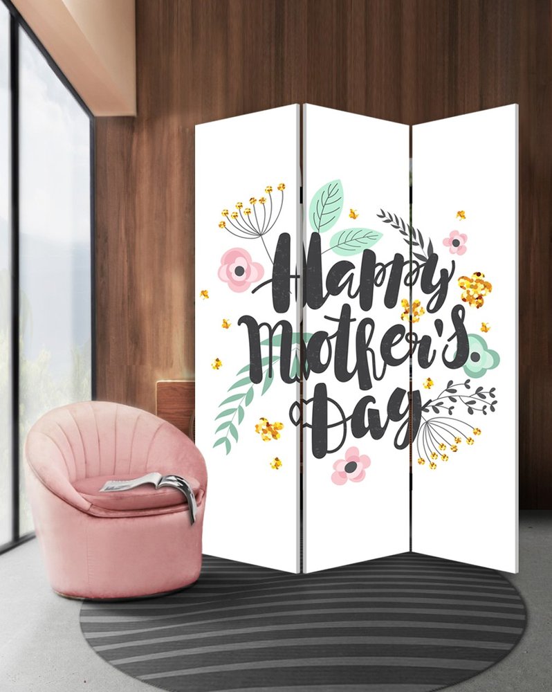 72" White Folding Three Panel Screen Room Divider HomeRoots