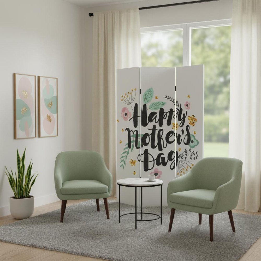 72" White Folding Three Panel Screen Room Divider HomeRoots