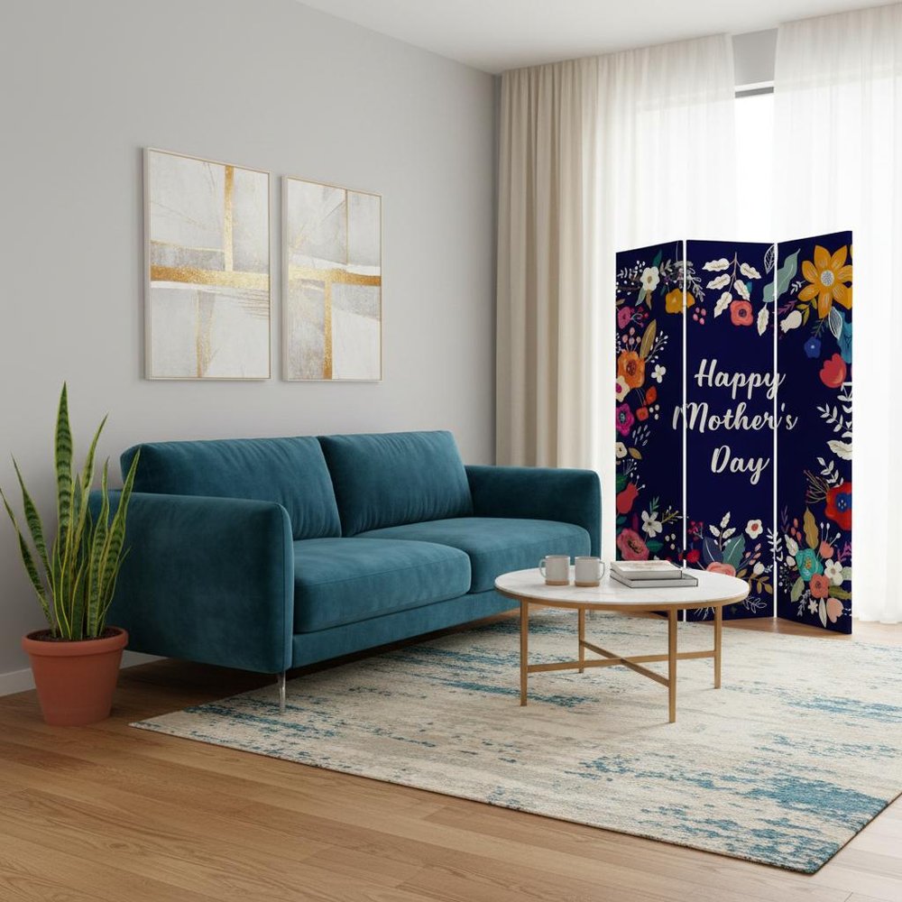 72" White Folding Three Panel Screen Room Divider HomeRoots