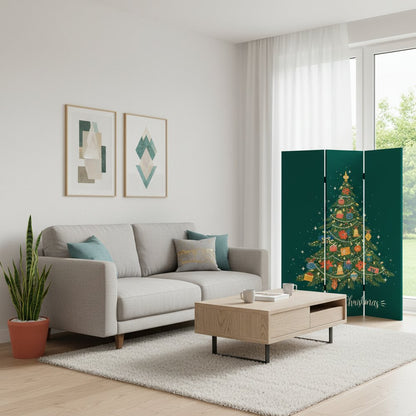 72" Green Folding Three Panel Screen Room Divider HomeRoots