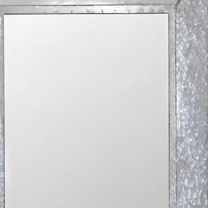 84" Gray And Brown Galvanized Metal and Wood Framed Leaning Accent Mirror HomeRoots