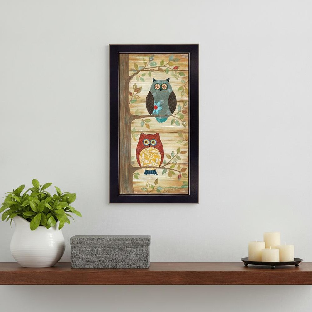 Two Wise Owls Black Framed Print Wall Art — view 5