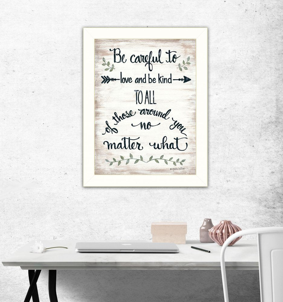 Be Careful 1 White Framed Print Wall Art — view 2