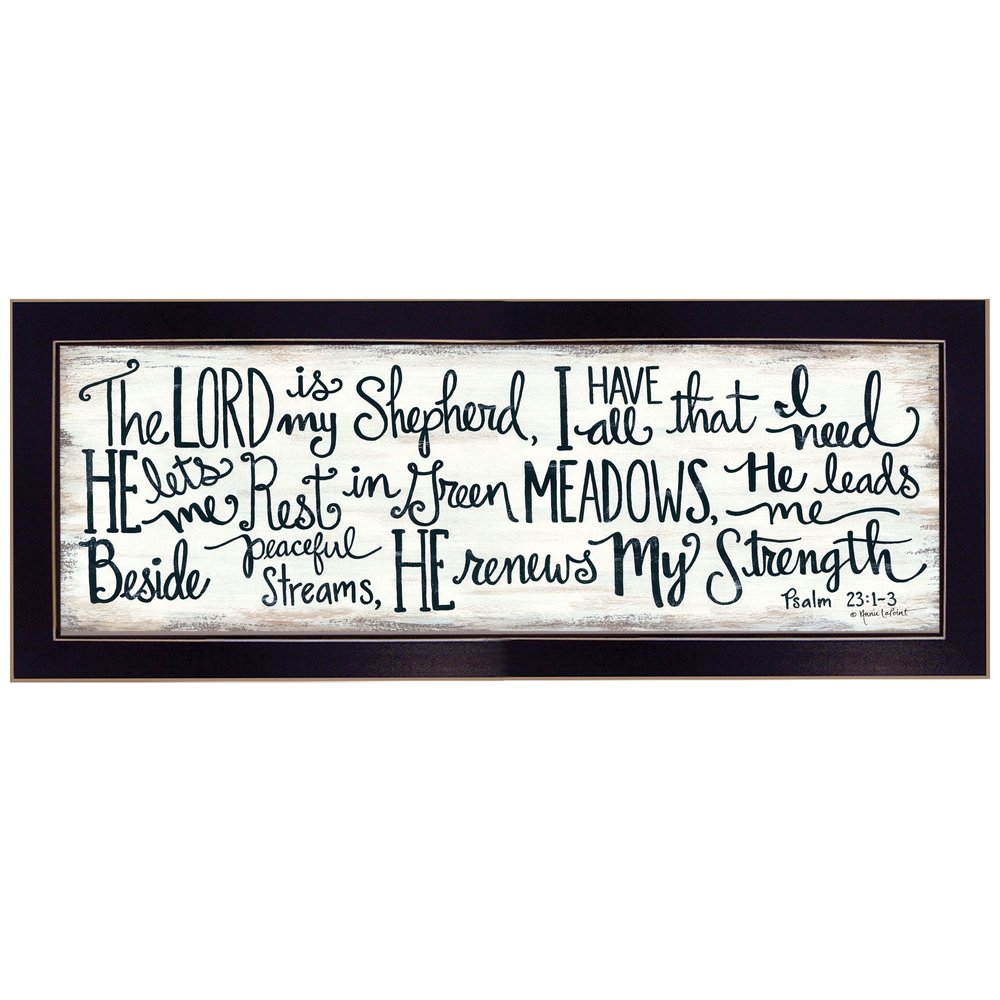 The Lord is My Shepherd 1 Black Framed Print Wall Art — view 1