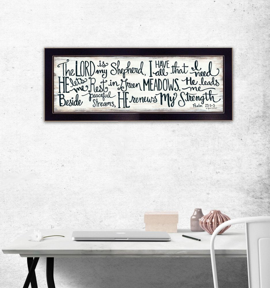 The Lord is My Shepherd 1 Black Framed Print Wall Art — view 2