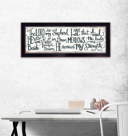 The Lord is My Shepherd 1 Black Framed Print Wall Art