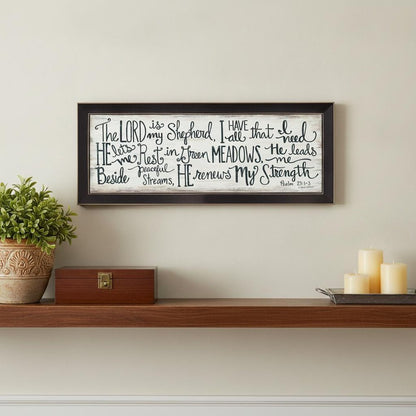 The Lord is My Shepherd 1 Black Framed Print Wall Art