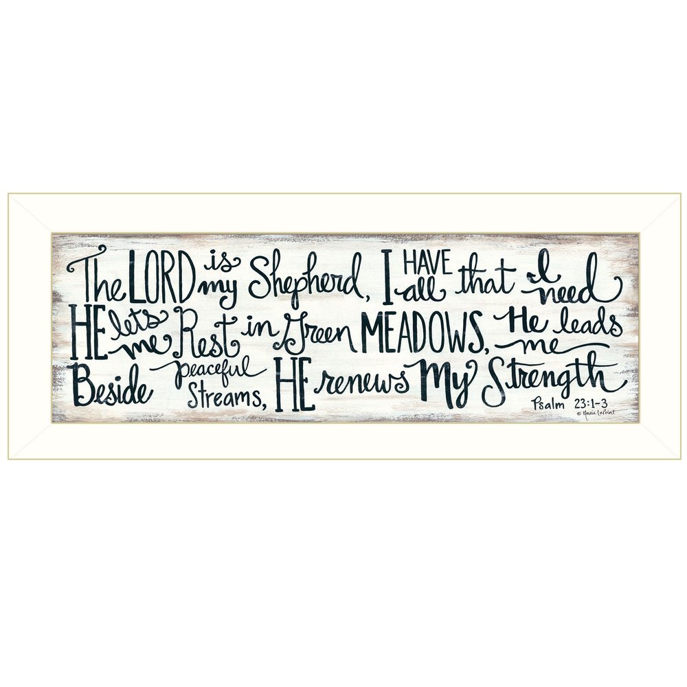 The Lord is My Shepherd 2 White Framed Print Wall Art — view 1