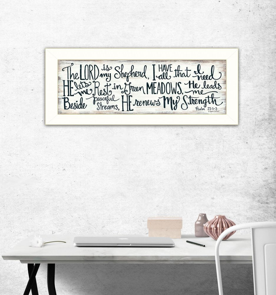 The Lord is My Shepherd 2 White Framed Print Wall Art — view 2