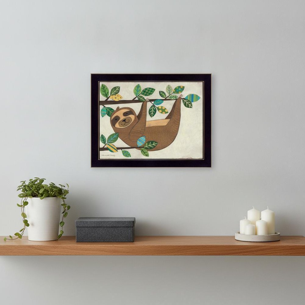 Hanging Sloth I 1 Black Framed Print Wall Art — view 4