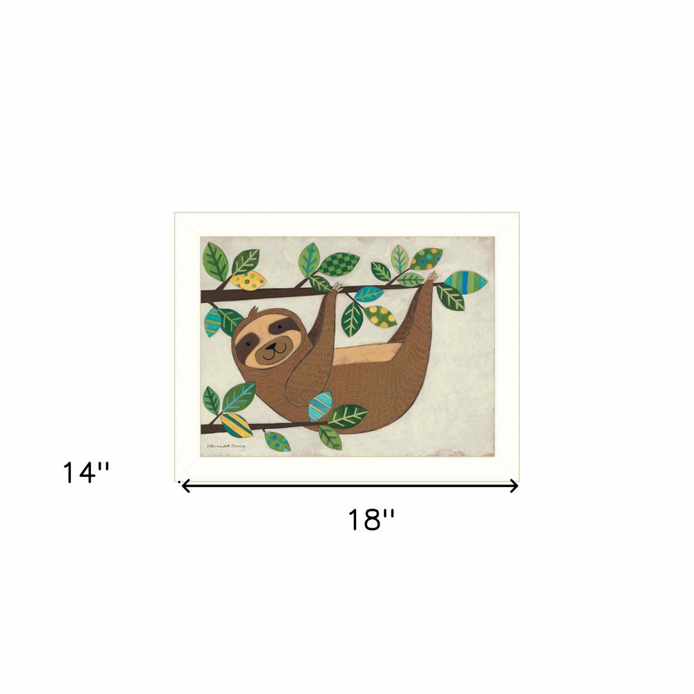 Hanging Sloth I 2 White Framed Print Wall Art — view 7