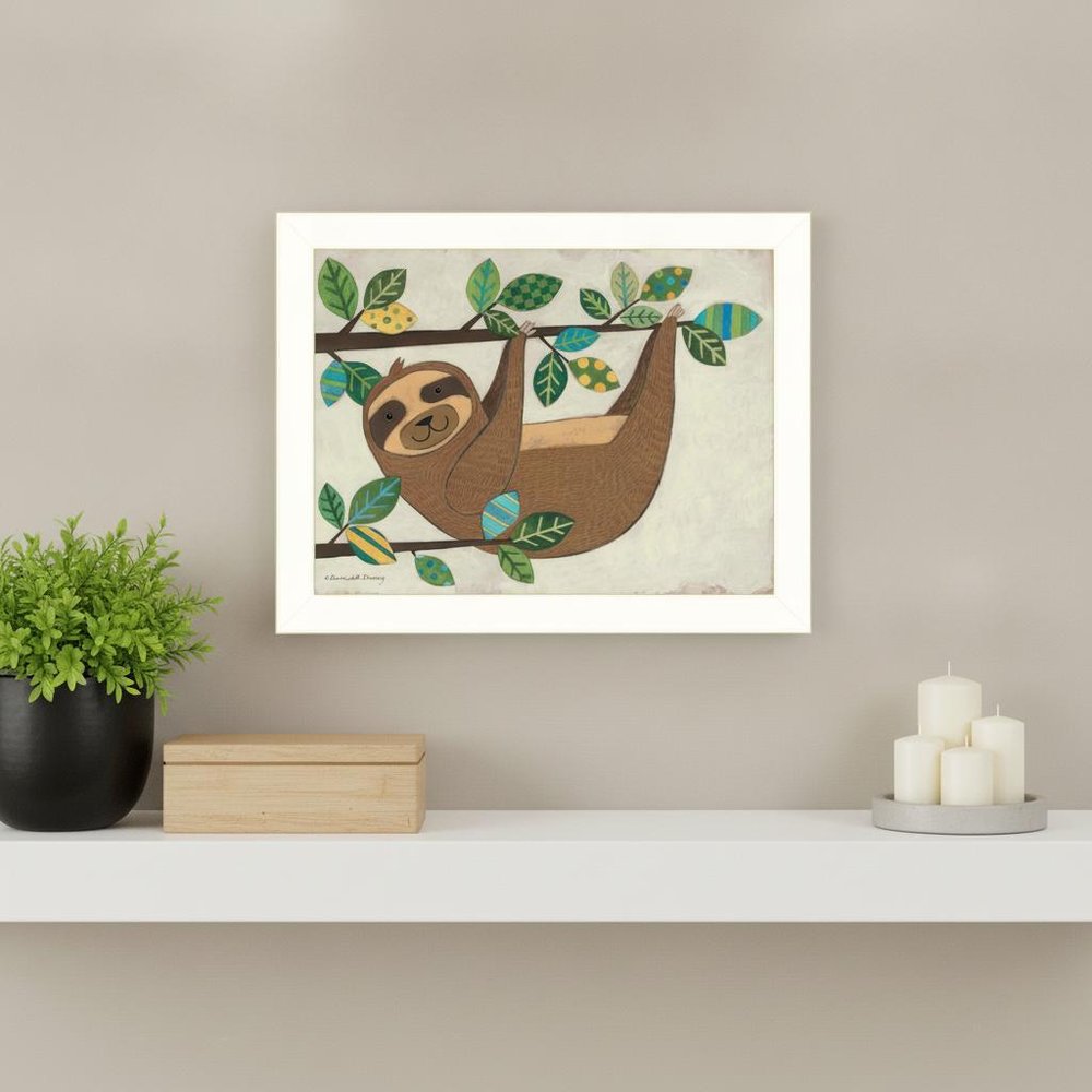 Hanging Sloth I 2 White Framed Print Wall Art — view 8