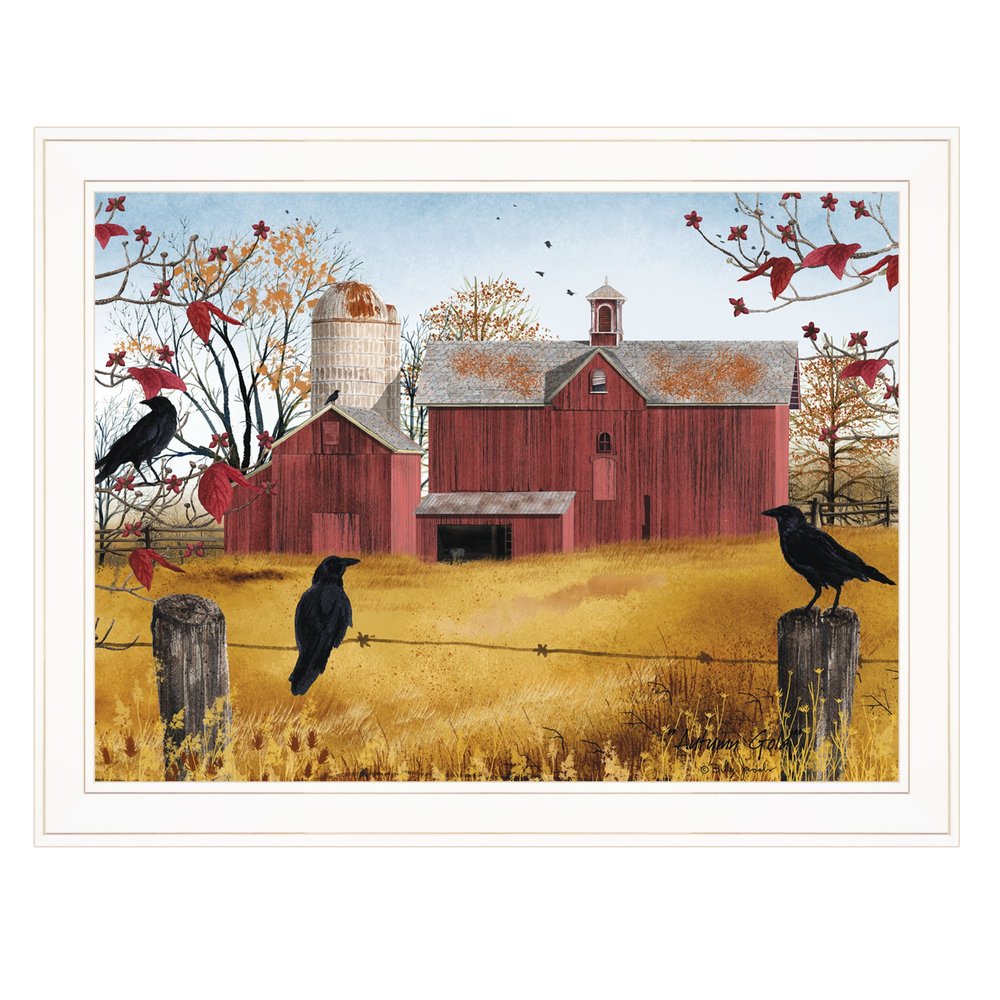 Autumn Gold 6 White Framed Print Wall Art — view 2