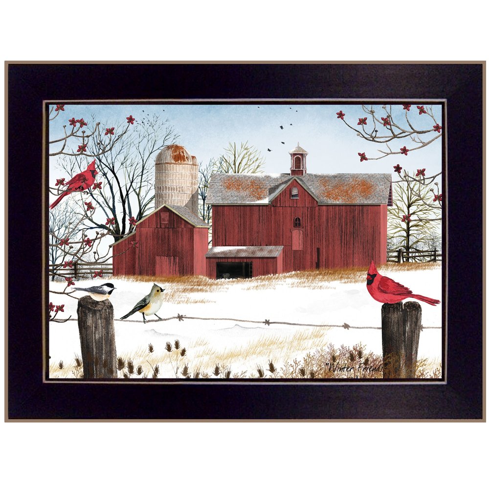 Winter Friends 1 Black Framed Print Wall Art — view 1