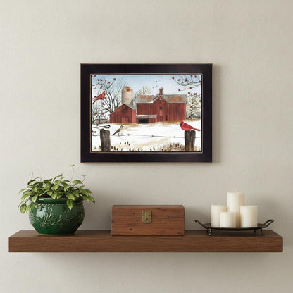 Winter Friends 1 Black Framed Print Wall Art