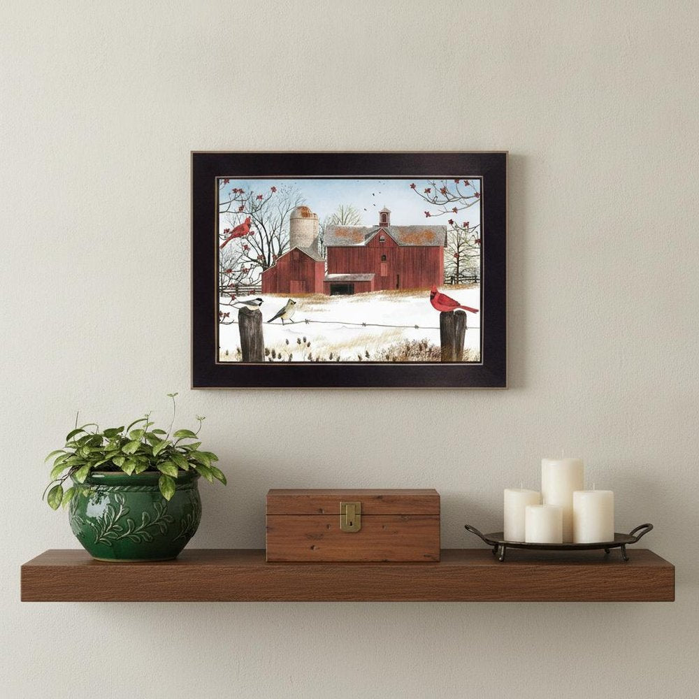 Winter Friends 1 Black Framed Print Wall Art