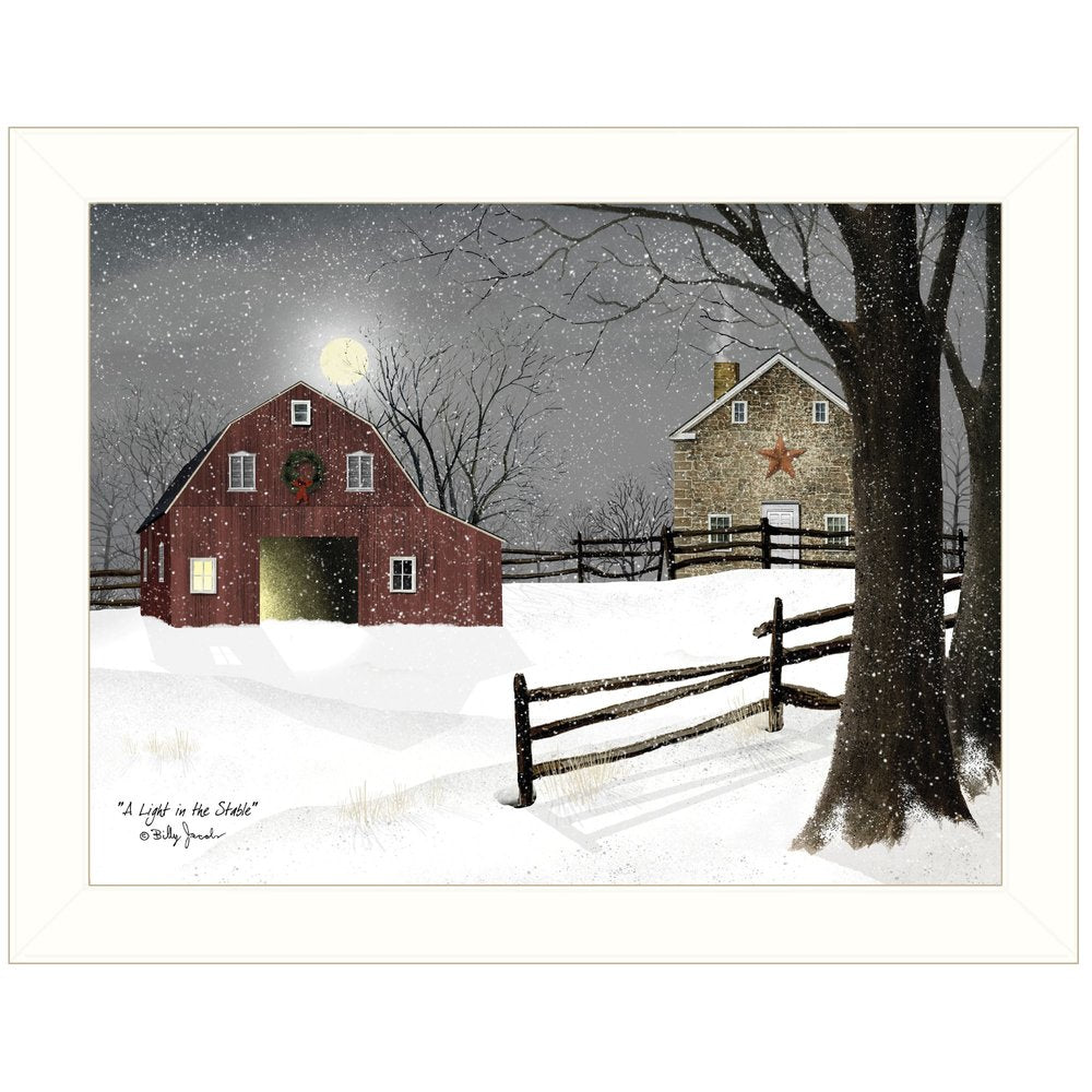Light in the Stable 1 White Framed Print Wall Art — view 1