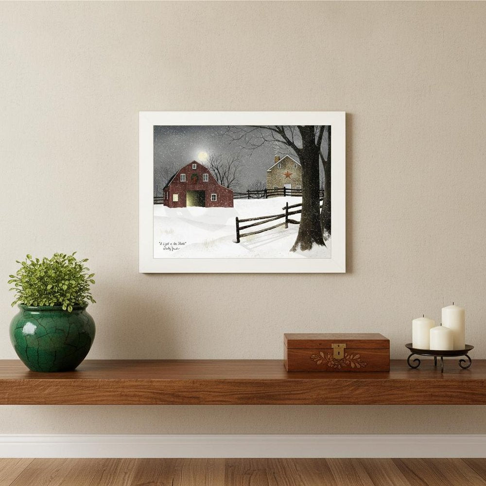 Light in the Stable 1 White Framed Print Wall Art — view 4